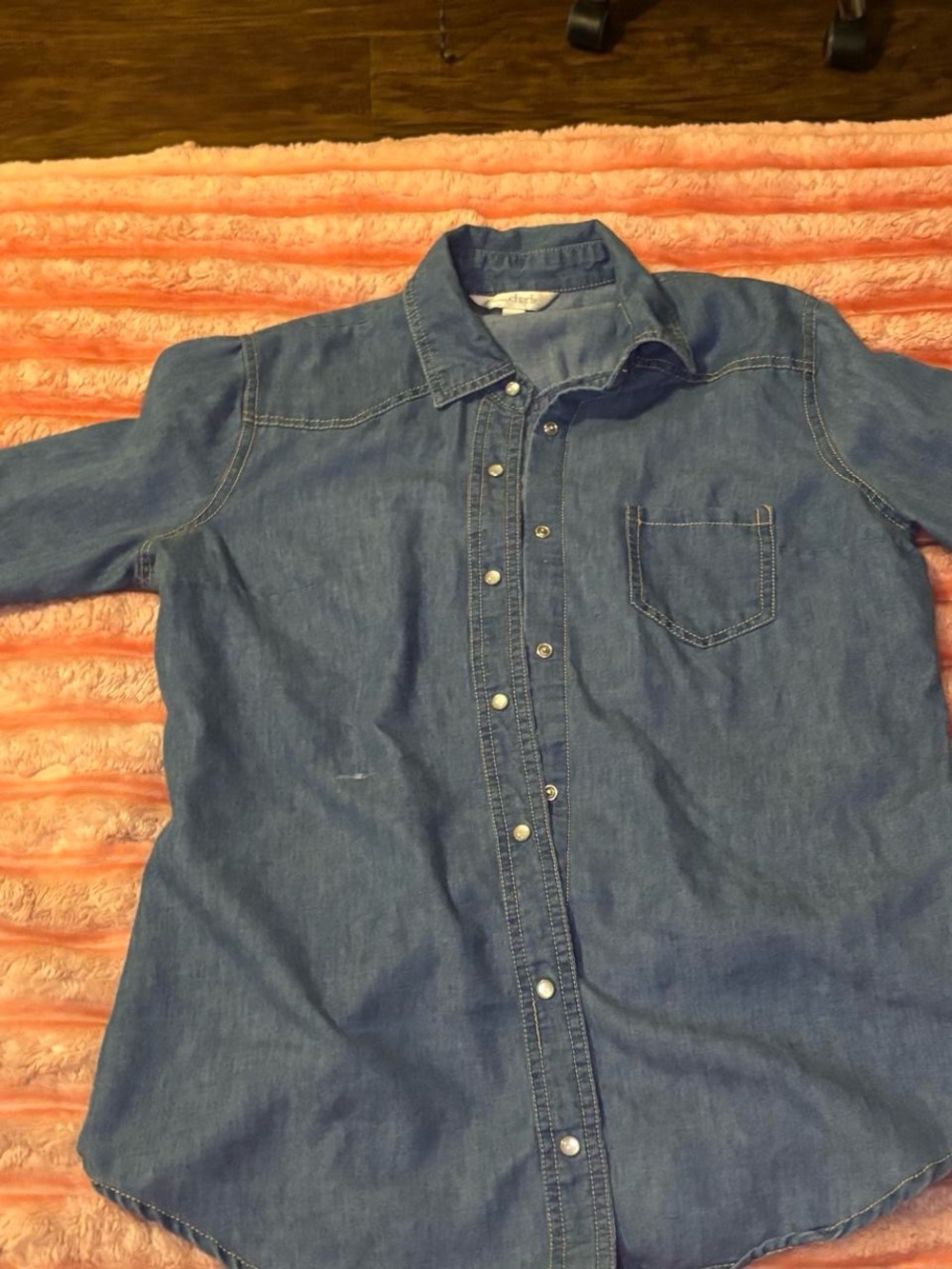 Charming Charlie woman’s Denim Button-Down Shirt - Blue